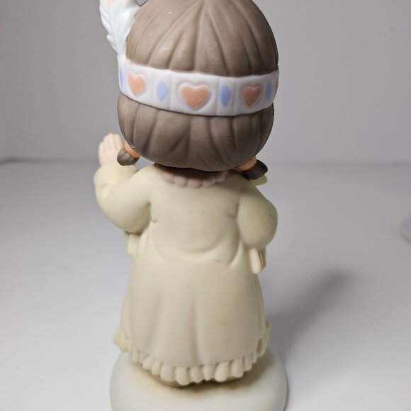 Precious Moments Collection 1992 Porcelain "Bless-Um You" Figurine Native Americ - Picture 4 of 9